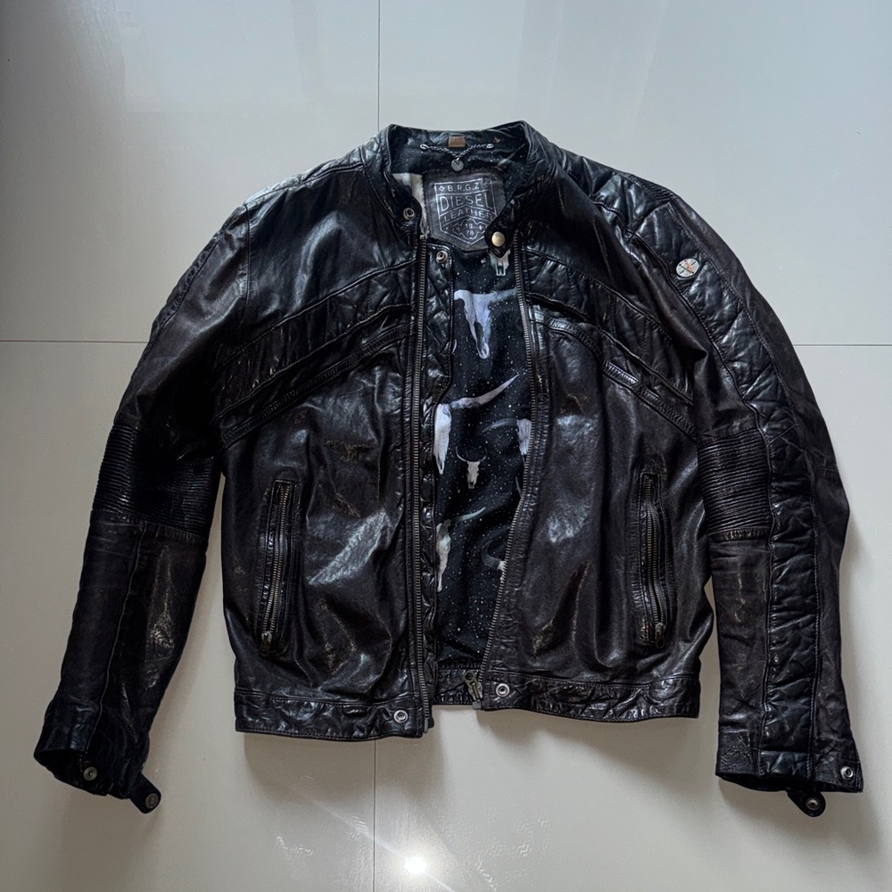 Diesel Lumi Dark Brown Leather Jacket